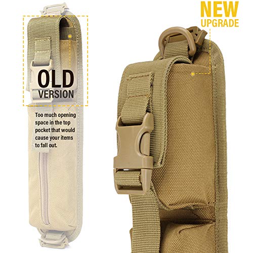WYNEX Tactical Molle Accessory Pouch, Backpack Shoulder Strap Bag Shoulder Tape Additional Bag Multifunctional Hunting Tools Pouch - color: Khaki (upgraded) - 1 Pack