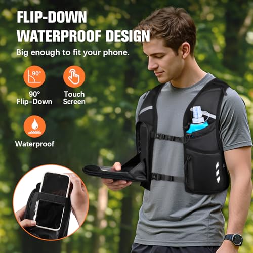 Running Vest for Women Men, Running Hydration Vest with 500ML Soft Flask - size: Large - Extra Large