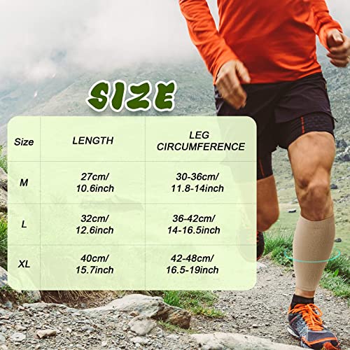 SATINIOR 4 Pairs Calf Compression Sleeve Leg Compression Sock Calf and Shin Support Relieve Calf Pain for Men Women Youth for