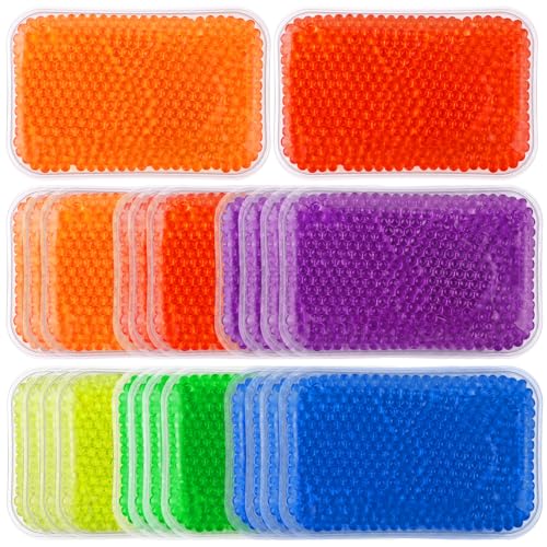Trelaco 24 Pcs Multicolor Gel Bead Ice Pack 4 x 6 in Reusable Hot Cold Pack - color: 6 Colors