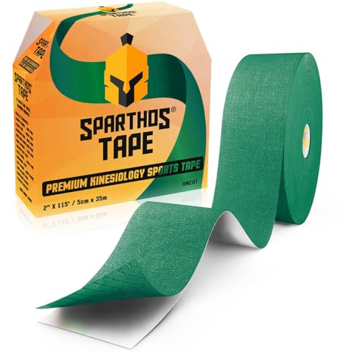 Sparthos Kinesiology Tape Roll - Uncut KT Kinesio Tape, 115 ft Bulk - Green - color: Forest Green