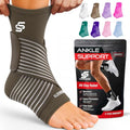 Sleeve Stars Ankle Brace Men & Women Support (Single/M:10"-12"/Dark Brown) - color: Dark Brown, size: Medium