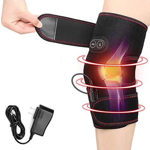 Knee Heating Pad, 3 Adjustable Heat & Vibration Knee Massager (No Battery)