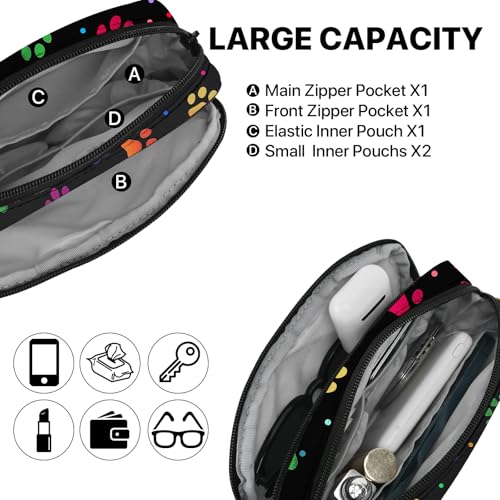 Paw Print Fanny Pack Women Fashion Belt Bag Waterproof Adjustable Strap Waist Pouch Casual Workout Travel Cycling Running - color: Clear