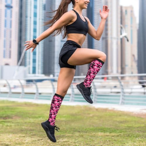 Avocado Compression Socks Women Men Knee High Stock for Running Work Support Nurses Travel - color: Camo