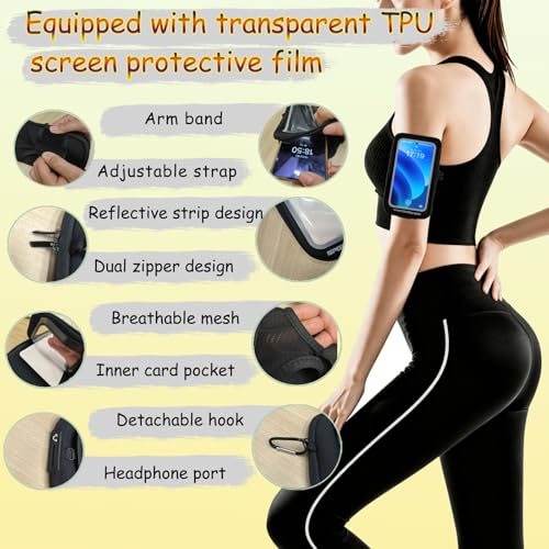 Wristband Phone Holder for Running, 3-Wear Running Armband with Card Slot