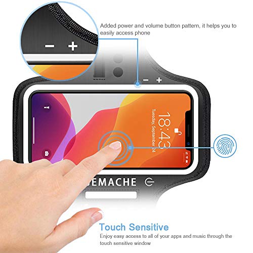 Running Armband for iPhone 17 16 15 14 13 12 Pro (Dark Black) - color: Dark Black