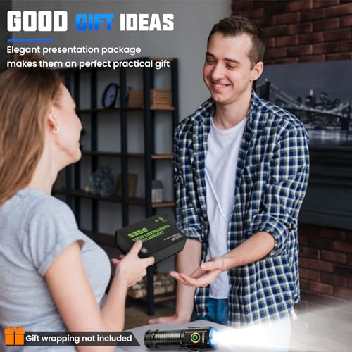 UNROEVS Mini Flashlights 2550 Lumens with 2-in-1 Design - size: Compact
