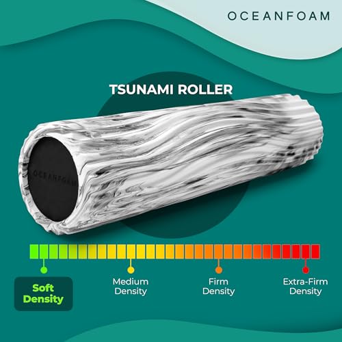 Oceanfoam Tsunami Roller - XLarge Soft Density Foam Roller (Black Marbled) - color: Black Marbled
