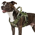 WINGOIN Tactical Dog Harness for Medium Dogs,Heavy Duty No Pull Dog Harness - color: Green&Camo, size: Medium: 30-50 lbs (Chest:24-28",Neck:17-19")