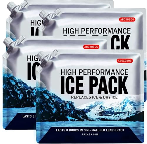 Reusable Ice Packs for Coolers Long Lasting Gel Freezer Packs for Cooler Bag Lunch Box,Keeps Food Cold Fresh (Small Set of 4P) - size: Small-4pk