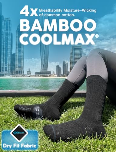 Juclise Women's Compression Crew Running & Hiking Socks, 3 Pairs, Cushioned - color: Classic Black, size: Small