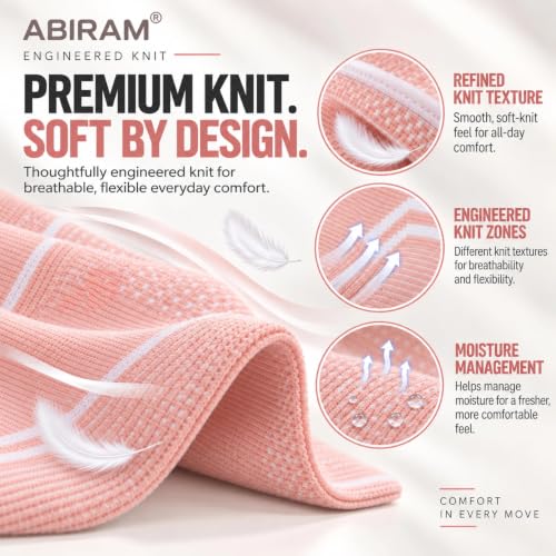 ABIRAM Ankle Brace Compression Sleeve with Adjustable Support Strap - color: Pink, size: Large