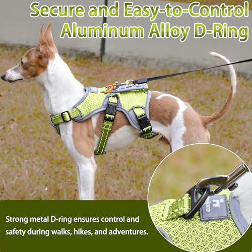 Escape Proof Dog Harness, No Escape No Pull Reflective Dog Harness with Durable Handle, Adjustable Heavy Duty Vest for Small Medium Large Dogs, Walking and Training (Green,XL) - color: Green, size: XL (Pack of 1)