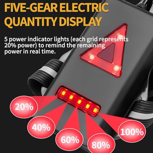 Aoresac LED Chest Front Light, Multi Lamp Red Warning USB Rechargeable Night Running Light Triangle Reflective Strap Back Light for Cyclists, Climbers, and Night Runners (7 Lamp)