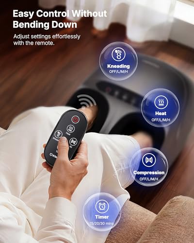 KNQZE Shiatsu Foot Massager with Heat for Plantar Fasciitis, Birthday Gifts - color: Gray