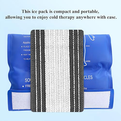 4-Pack Ice Pack Straps,35.5"x3"Elastic Ice Pack Wrap Holder with Hook&Loop - color: Gray and White
