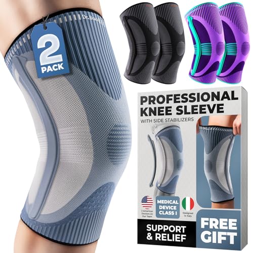 DR. BRACE ELITE Knee Brace with Side Stabilizer (2 Pack) Knee Brace - color: Uranus, size: Medium