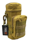 Tactical Molle Water Bottle Holder Pouch Hydration Carrier Bag Tactical EDC Water Bottle Carrier with Detachable Shoulder Strap for Hiking Camping Outdoor Sport Travel - color: Khaki