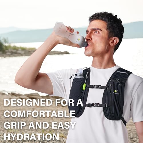 N NEVO RHINO Soft Flask 17oz/500ml, 2PCS TPU Running Water Bottle - color: 2*500ml-White