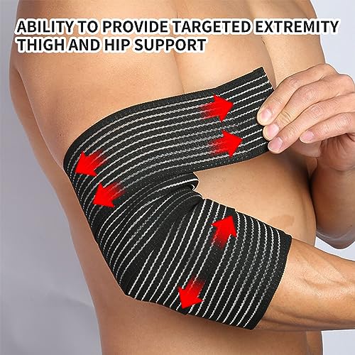 Compression Bandage Wrap, Knee Lower Leg Calf Support Band, Lower Leg Compression Wrap Brace, Thigh Compression Sleeve, Leg Brace for Sciatica Pain Relief for Football Basketball Running, Adjustable