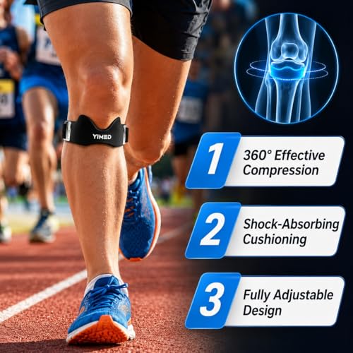 Patellar Tendon Support Strap, Silicone Knee Band for Pain Relief, Black - color: Black 1 Pack