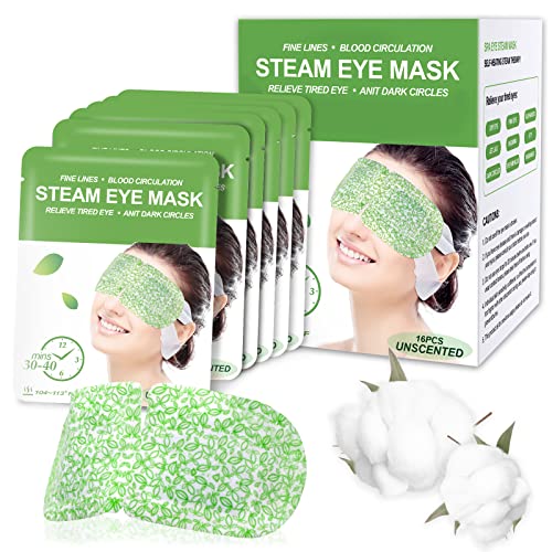 16 Packs Steam Eye Masks for Dry Eyes, Self Heating Warm Compress Unscented - color: Unscented
