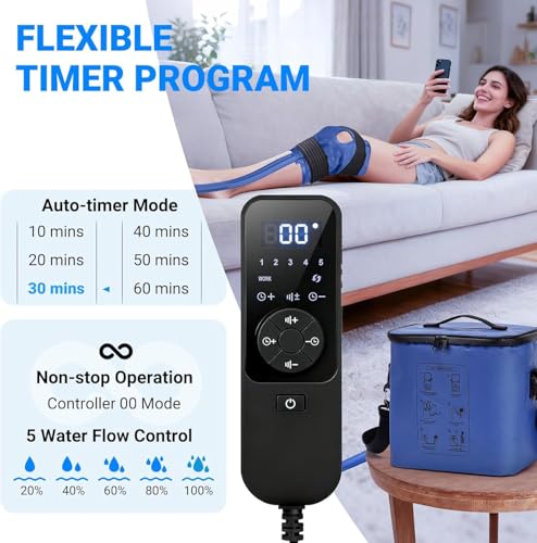 Ice Machine for Knee After Surgery, 12H Cooling, Quiet Pump - color: Blue