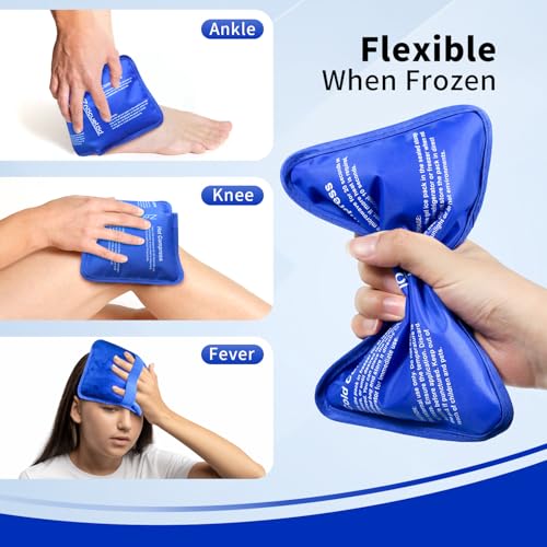 Gel Ice Pack for Injuries Reusable Soft Freezer Ice Bag with Strap 1 Pack - color: Royal Blue-1 Pack