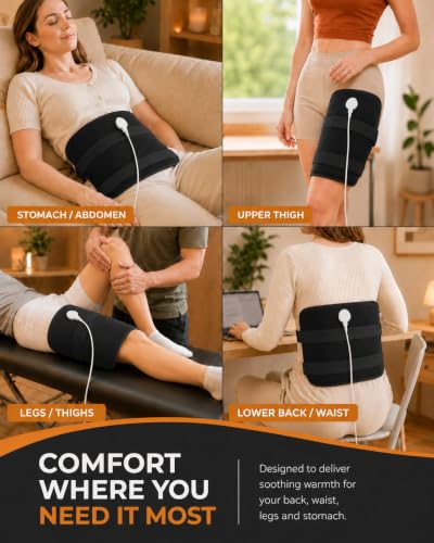 Hip Heating Pad for Hip Brace Sciatica Pain Relief, 16 x 14 in - color: Black