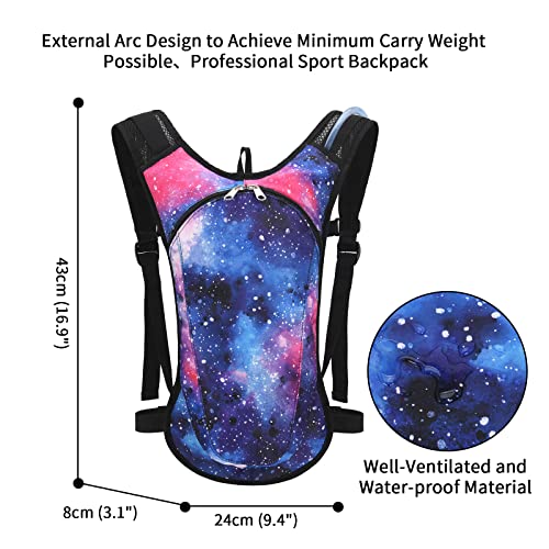Roptat Hydration Backpack Pack with 2L Hydration Bladder - Lightweight Water Backpack Water Pouch for Women Men Running Riding Biking Music Festival