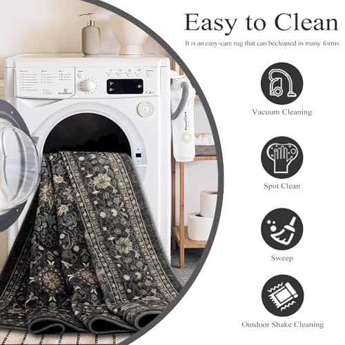 Ruaruarug Hallway Washable Runner Rug 2×6, Ultra Soft, Black Grey - color: Dark Gray, size: 2' x 6' (Rectangular)
