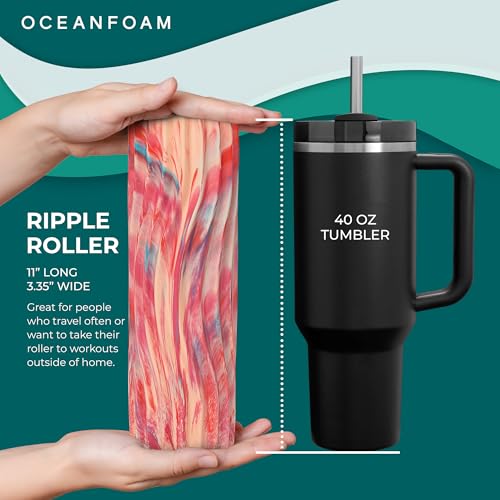 Oceanfoam Ripple Small Foam Roller for Physical Therapy (Cotton Candy) - color: Cotton Candy