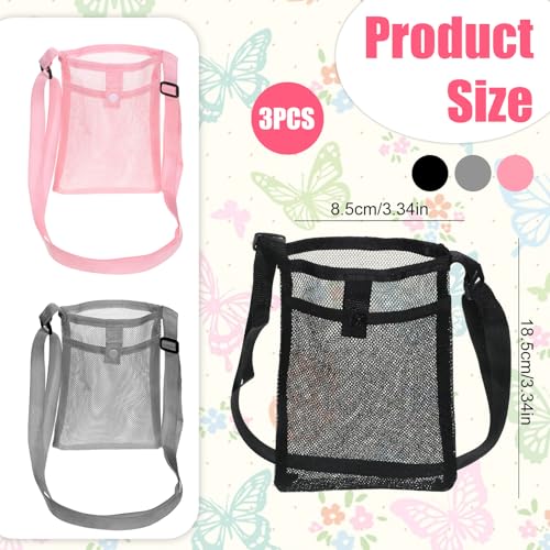 3 Pack Water Bottle Holder with Strap Bottles Mesh Water Bottle Holder with Strap Adjustable Carrier Lightweight Carrier for Hiking, Travel, Cycling, Gym, Running