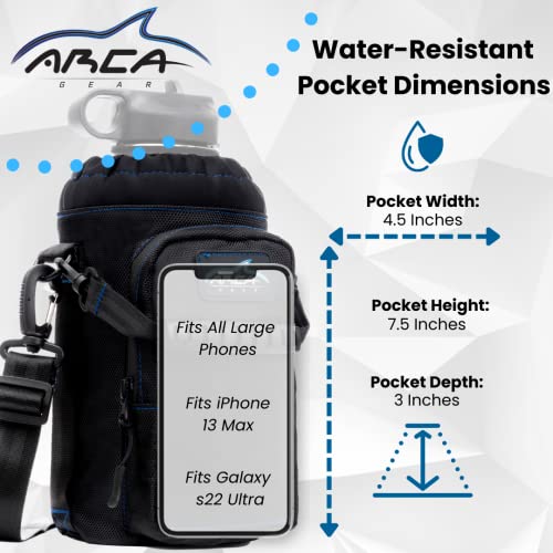 Arca Gear 64 OZ Hydro Carrier Large - Insulated Water Bottle Sling w/Carry Handle, Shoulder Strap, Wallet and Two Pouches - The Perfect Flask Accessory - color: Lavender Purple
