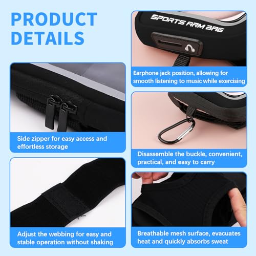Wrist Phone Holder, Arm Phone Holder for Running with Card Slot and Adjustable Strap, Suitable for Phones Smaller Than 7.0 Inches