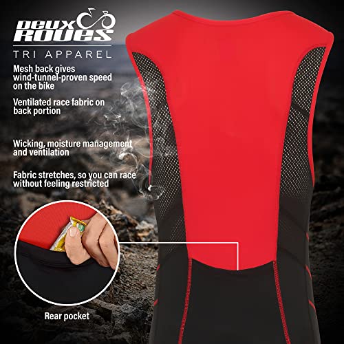 Youth Junior Kids Triathlon Suit Tri Cycling Skin Suit Sleeveless - Bonus Race Bib Belt - color: Red, size: Youth 12