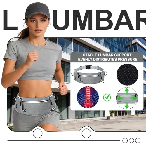 Hands Free Dog Leash with Partitioned Pouch Adjustable Waist Belt, Waist Leash for Dog Walking Running, Dual Handles,for Medium/Large Dogs - color: Grey