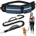 PetAmi Hands Free Dog Leash with Waist Running Belt Bag, Single (Navy) - color: Navy, size: 1 Leash
