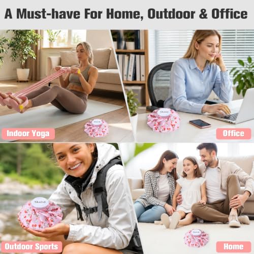 Ice Packs for Injuries Reusable, 3 Sizes, Strawberry - color: Pink-strawberry