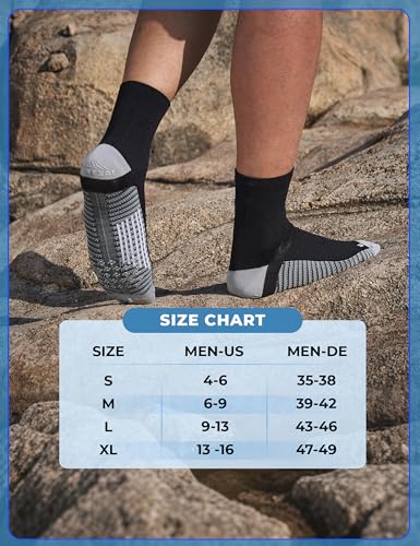Mens Compression Running Socks: 15-20 mmHg Arch Support Non-Slip - color: B-white Gray Black, size: 9-13