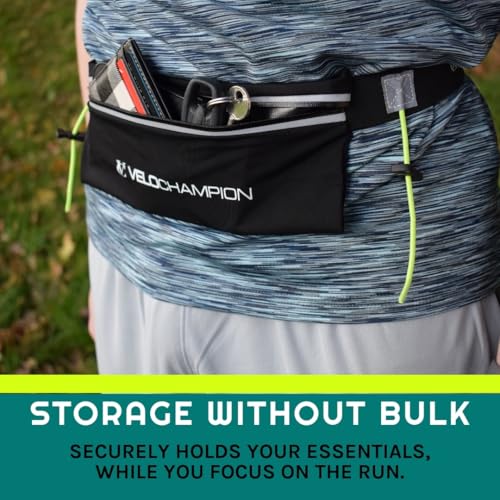 VeloChampion Reflective Triathlon Running Number Belt with Fanny Pack