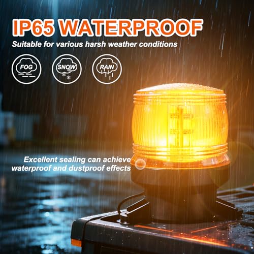 2PCS Amber Emergency Strobe Lights, Universal Flashing Warning Lights