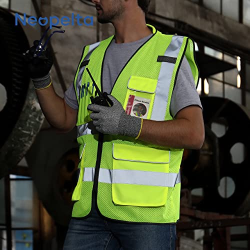 Neopelta Reflective Safety Vest for Men Women with Pockets, Yellow Mesh M - color: Yellow, size: Medium