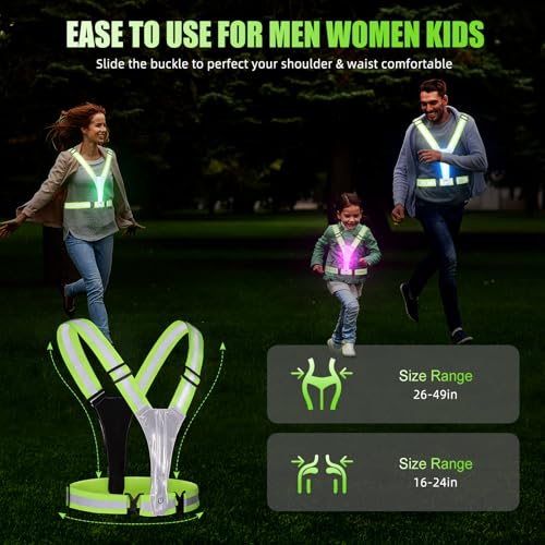 LED Reflective Vest Running Gear, High Visibility Reflective Vest