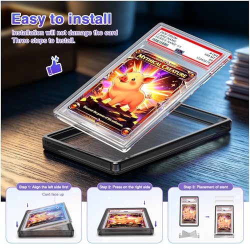 For PSA Graded Card Slab Protector Case Black - color: Black