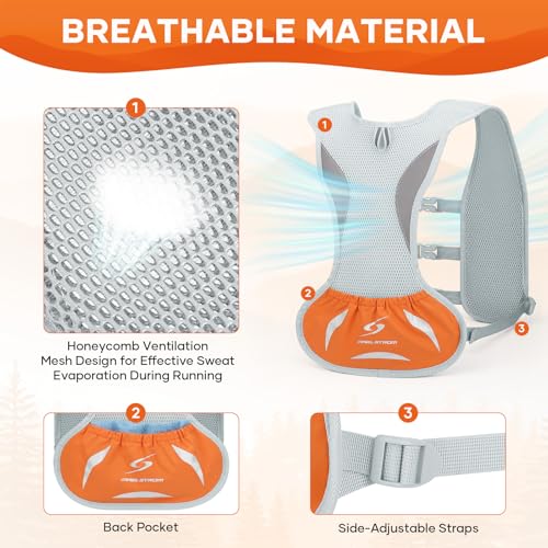 Maelstrom Running Vest, Lightweight Hydration Pack with 500ml Soft Flask - color: Orange
