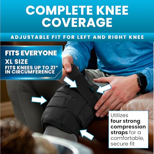 Vive Knee Ice Pack Wrap - Cold/Hot Gel Compression Brace for Pain Relief