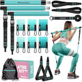 Pilates Bar Kit with Resistance Bands, Pilates Workout Equipment for Women - color: Blue