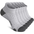 Felicigeely Athletic Running Ankle Socks Cushioned Low Cut Men Women 6 Pack - color: Grey+dark Grey Stripe, size: 12-14